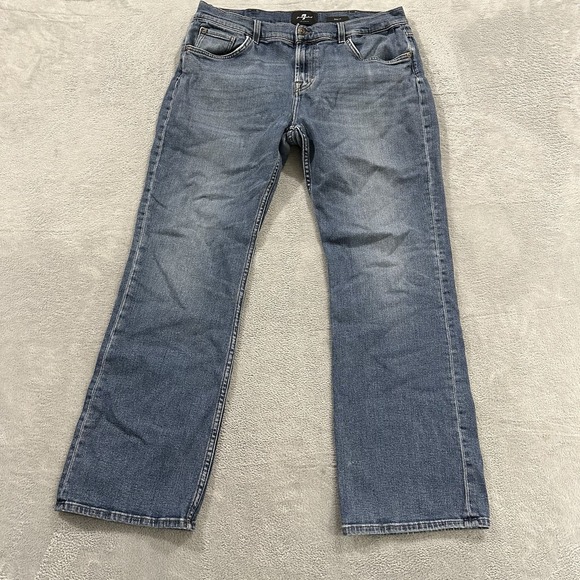 7 Seven For All Mankind Jeans Men's 36 Medium Blue Brett Bootcut Baggy Y2K - Picture 1 of 12